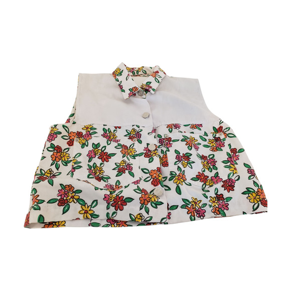 Floral 2 Piece Set Floral Sleeveless Button Top & High Waist Shorts sz 14 Girls - Picture 2 of 16